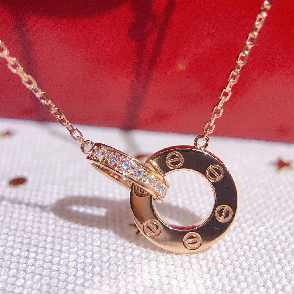 [Lumi Jewelery]LOVE  FULL DIAMOND PENDANT NECKLACE