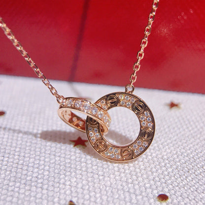 [Lumi Jewelery]LOVE  FULL DIAMOND PENDANT NECKLACE
