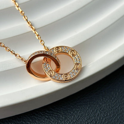 [Lumi Jewelery]LOVE  FULL DIAMOND PENDANT NECKLACE