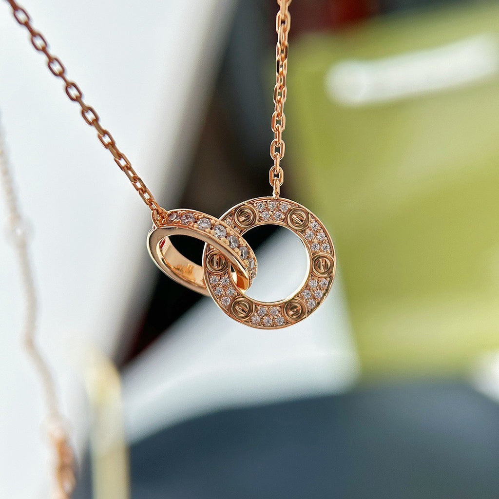 [Lumi Jewelery]LOVE  FULL DIAMOND PENDANT NECKLACE
