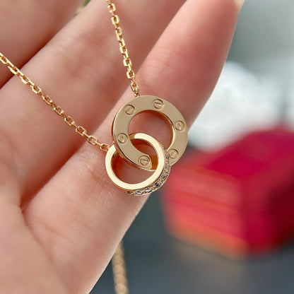 [Lumi Jewelery]LOVE  FULL DIAMOND PENDANT NECKLACE