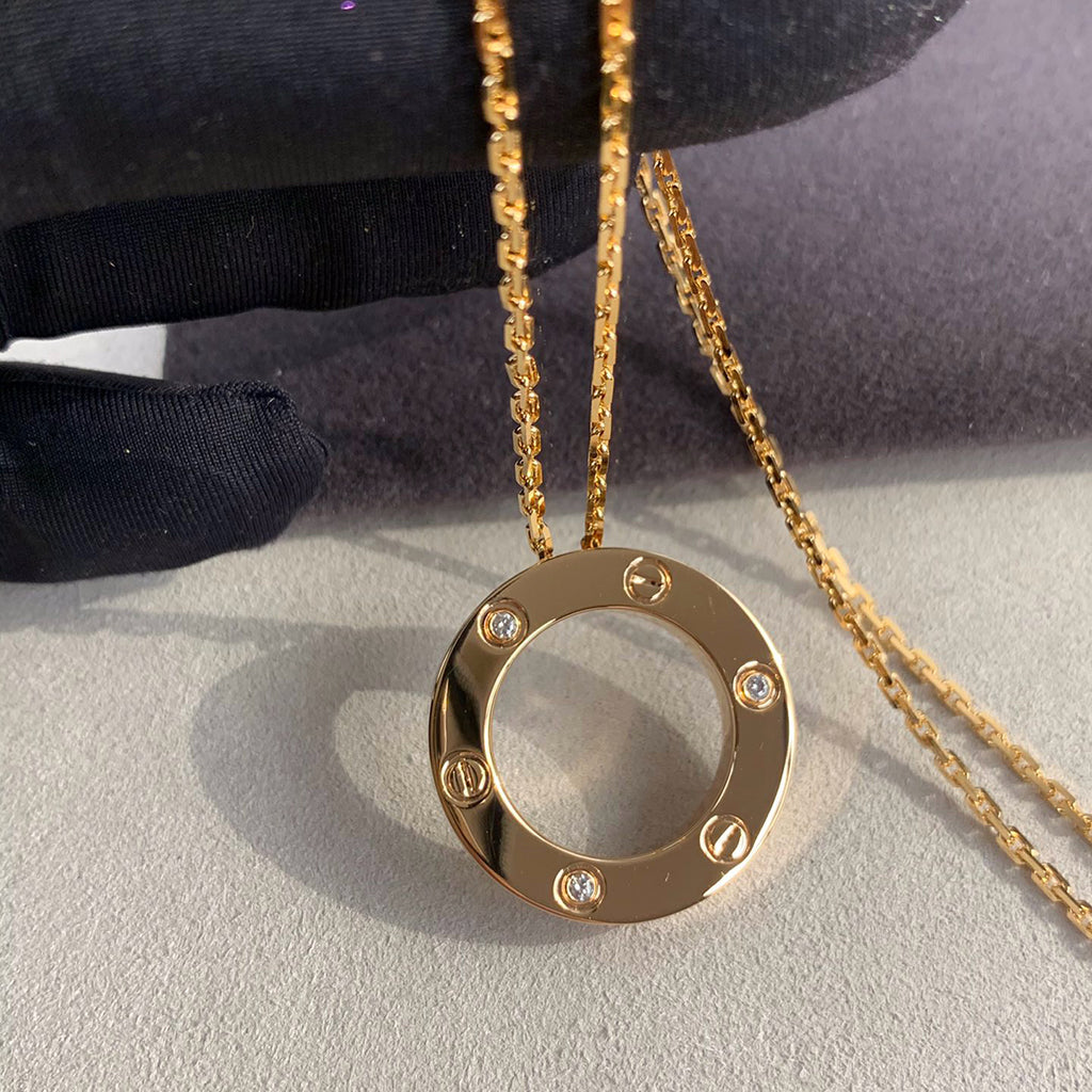 [Lumi Jewelery]LOVE NECKLACE 16MM 3 DIAMONDS