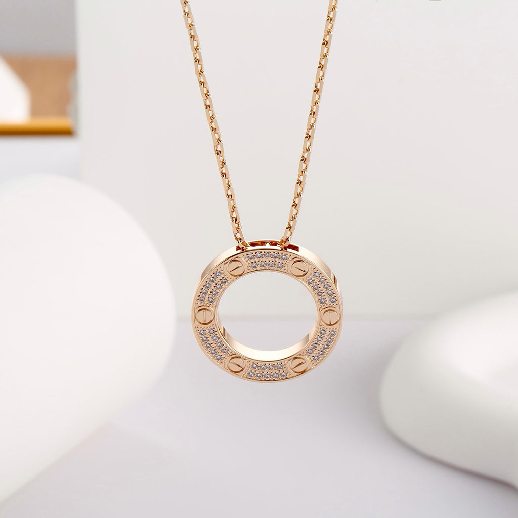 [Lumi Jewelery]LOVE NECKLACE 16MM  FULL DIAMOND