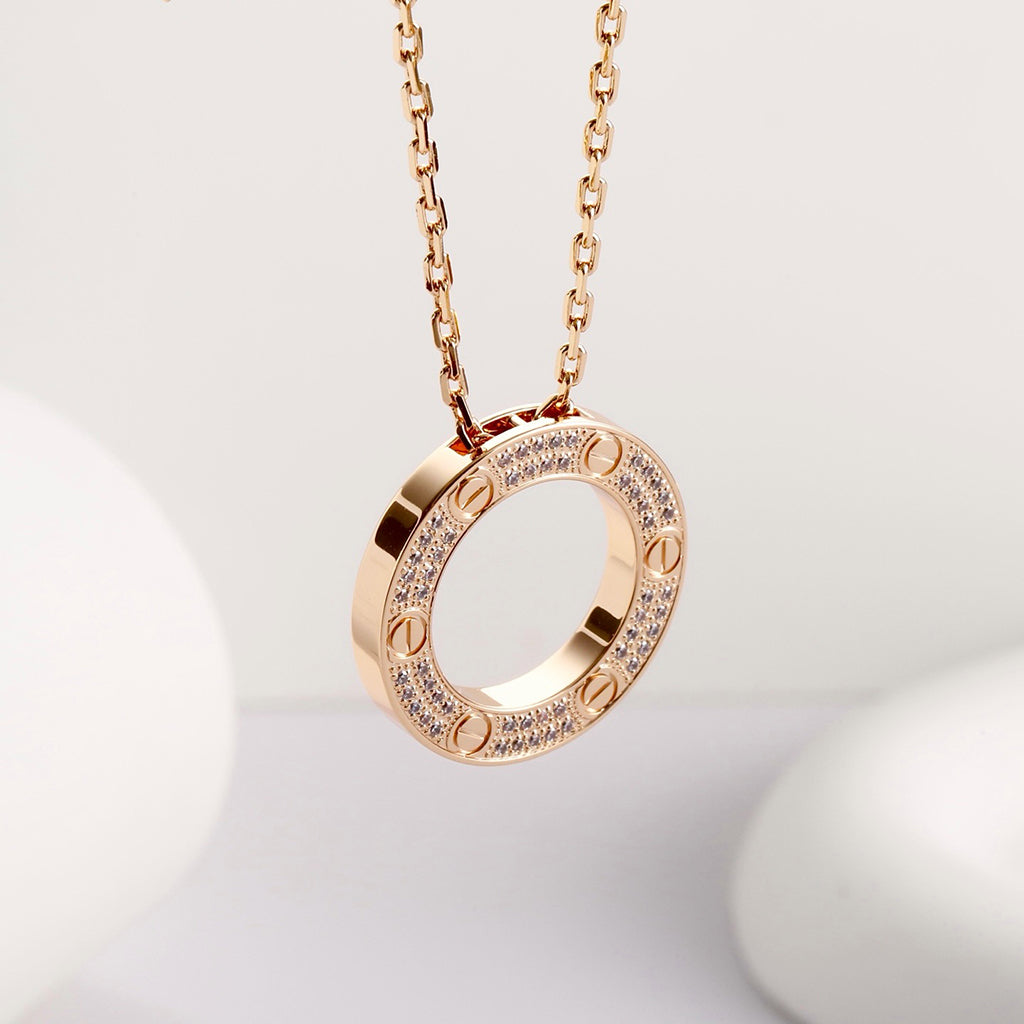 [Lumi Jewelery]LOVE NECKLACE 16MM  FULL DIAMOND