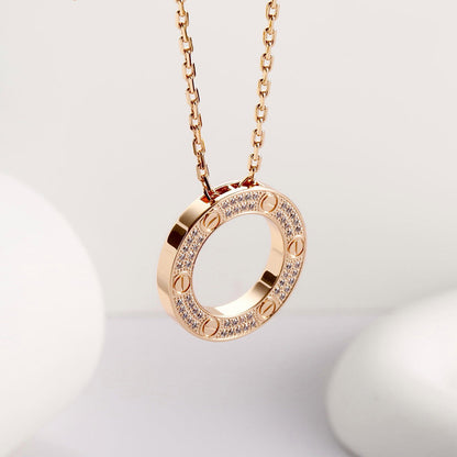 [Lumi Jewelery]LOVE NECKLACE 16MM  FULL DIAMOND