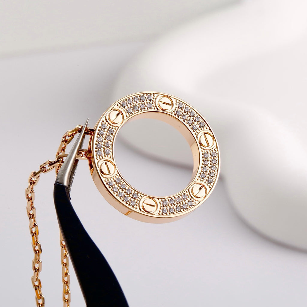 [Lumi Jewelery]LOVE NECKLACE 16MM  FULL DIAMOND