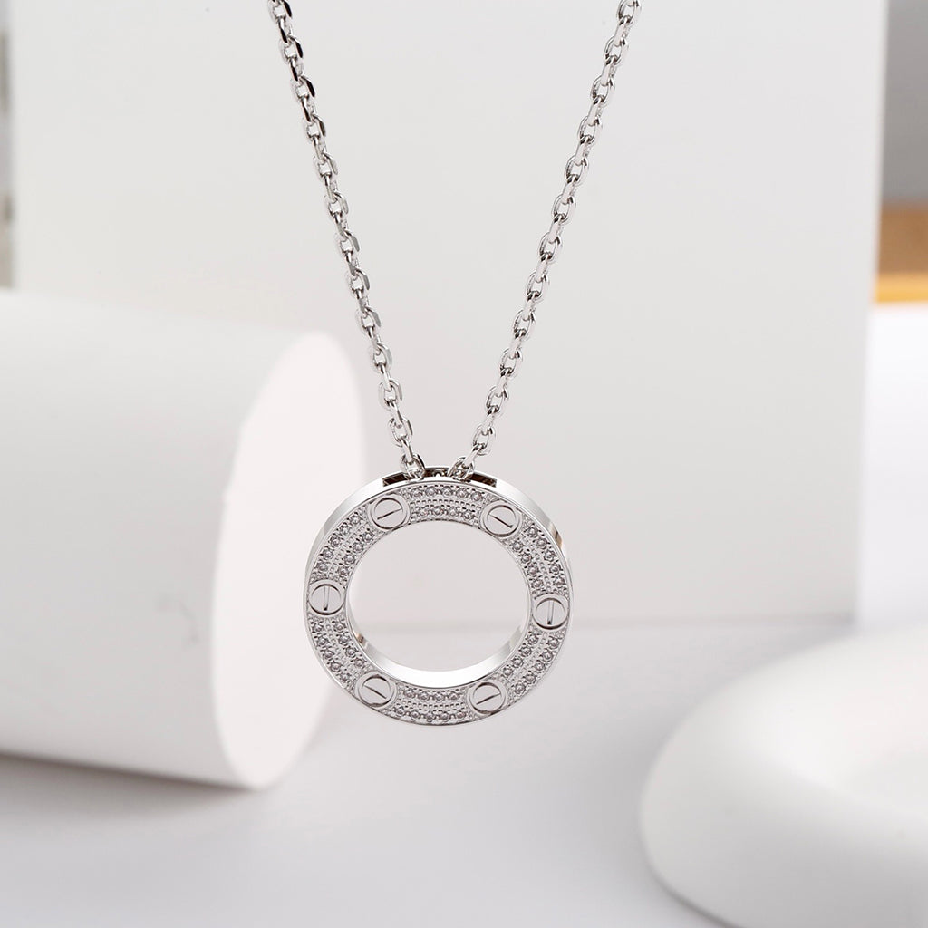[Lumi Jewelery]LOVE NECKLACE 16MM  FULL DIAMOND