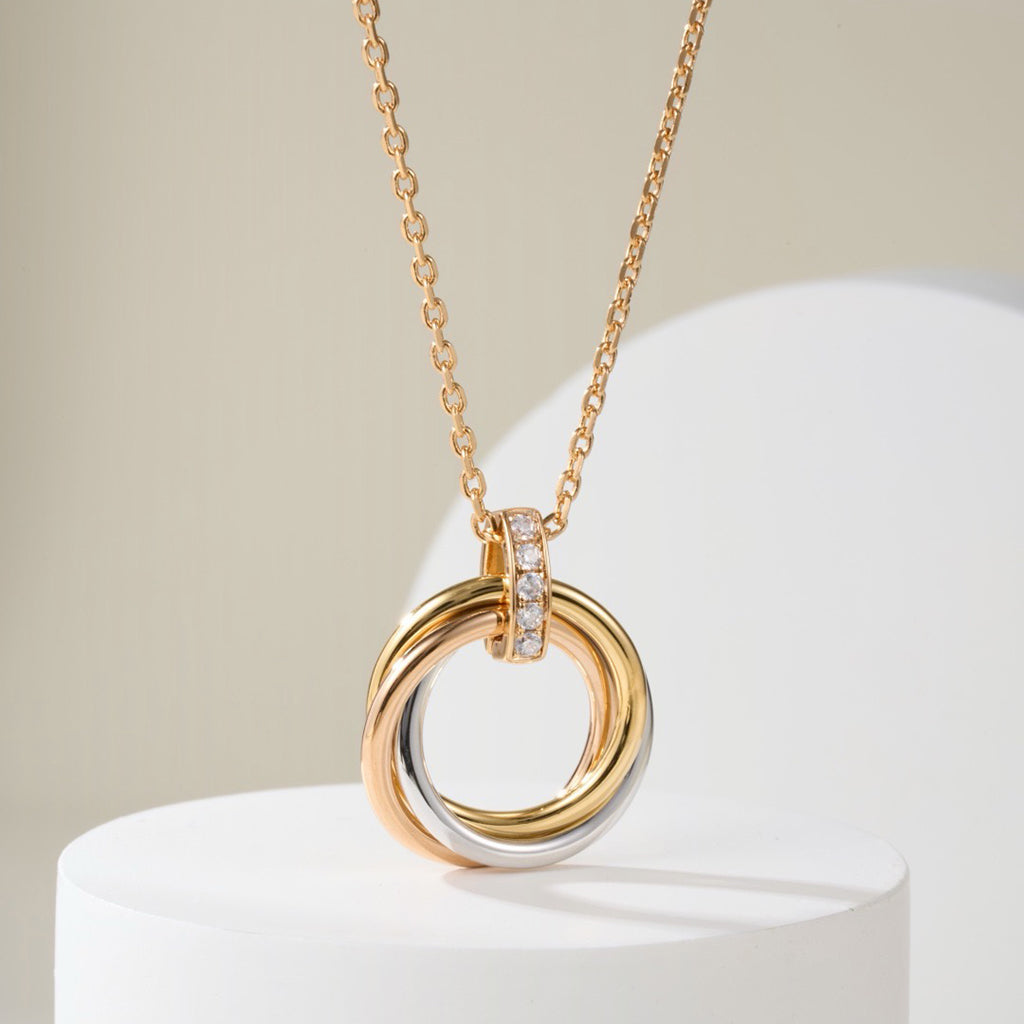 [Lumi Jewelery]TRINITY MEDIUM  DIAMONDS NECKLACE
