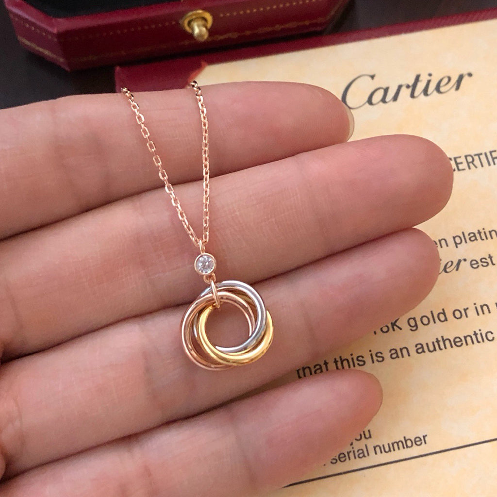 [Lumi Jewelery]TRINITY  NECKLACE 1 DIAMOND
