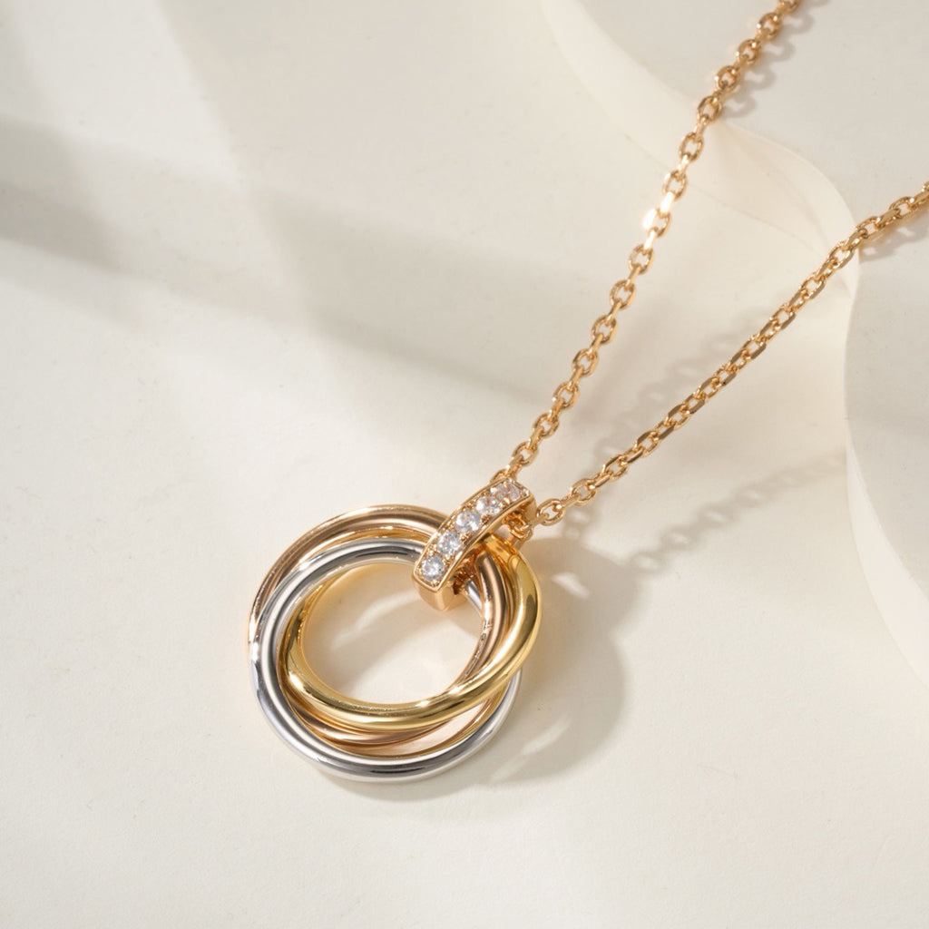 [Lumi Jewelery]TRINITY MEDIUM  DIAMONDS NECKLACE