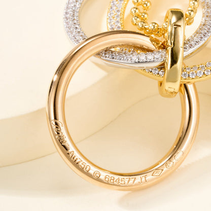 [Lumi Jewelery]TRINITY LARGE FULL DIAMOND  NECKLACE