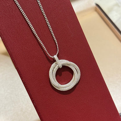 [Lumi Jewelery]TRINITY LARGE FULL DIAMOND  NECKLACE
