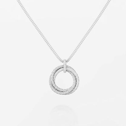 [Lumi Jewelery]TRINITY LARGE FULL DIAMOND  NECKLACE