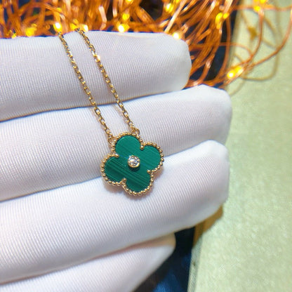 [Lumi Jewellery]CLOVER 15MM DIAMOND TURQUOISE NECKLACE