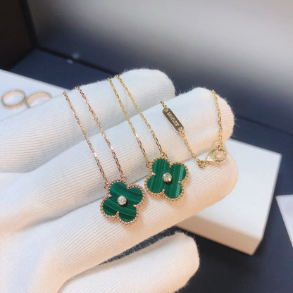[Lumi Jewellery]CLOVER 15MM DIAMOND TURQUOISE NECKLACE