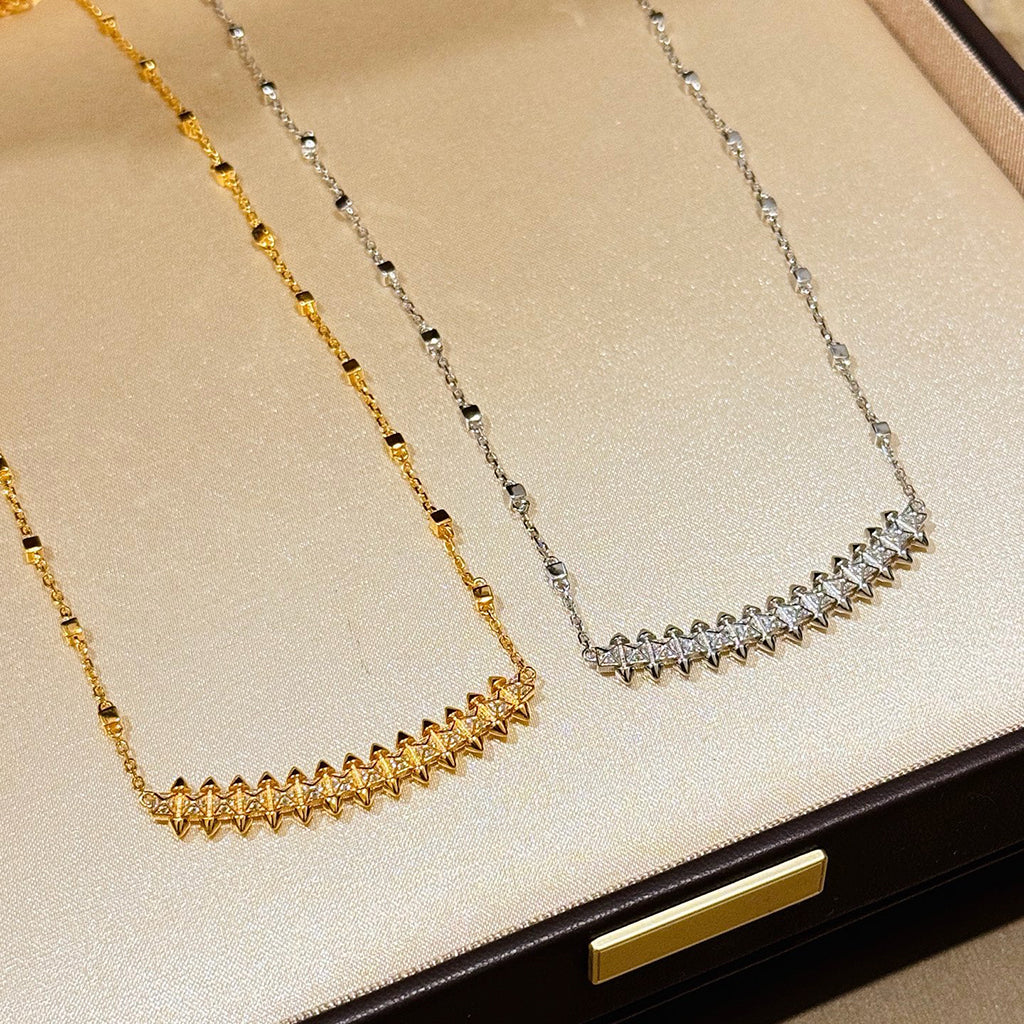[Lumi Jewelery]CLASH  SMALL FULL DIAMOND NECKLACE