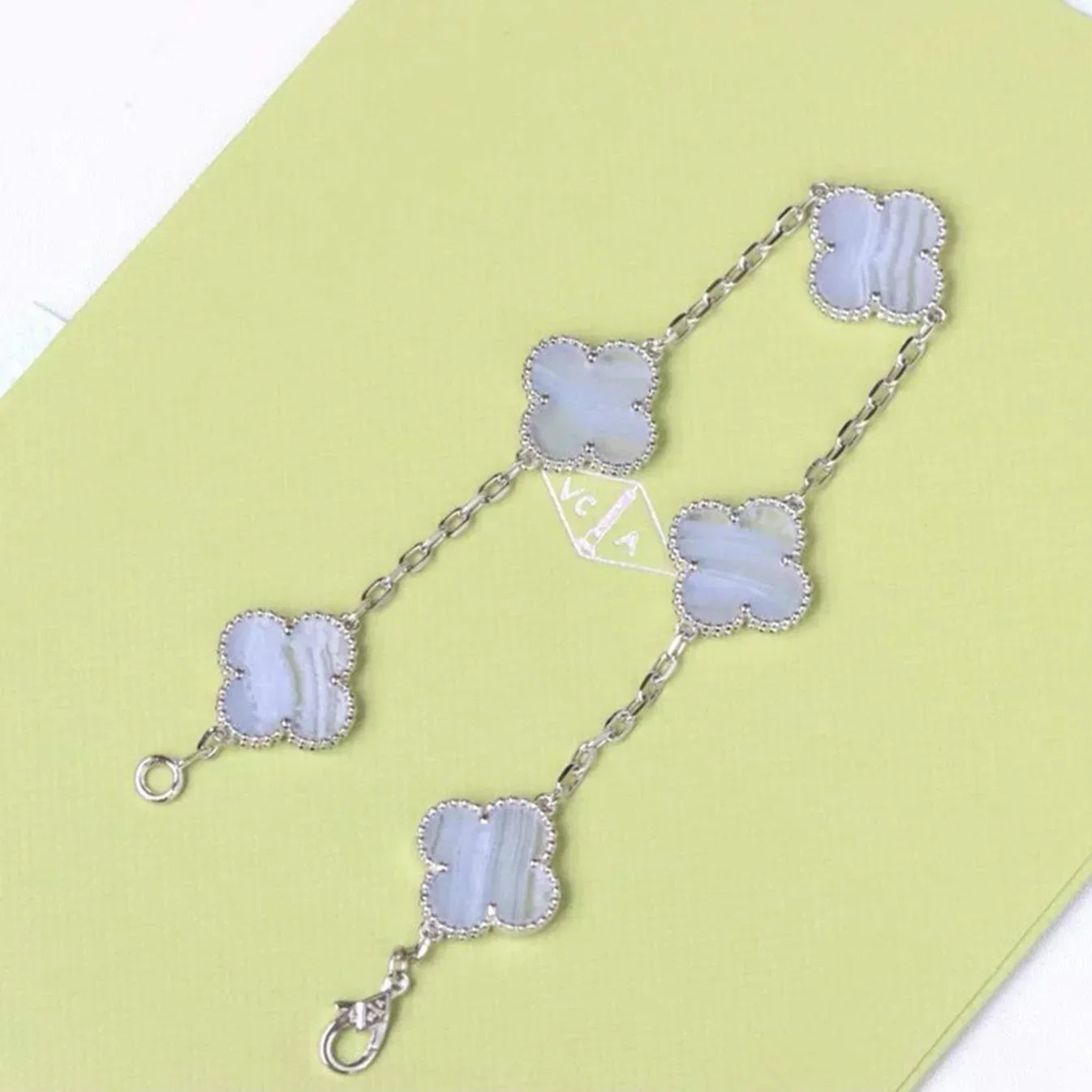 [Lumi Jewellery] CLOVER 5 MOTIF PURPLE CHALCEDONY BRACELET COLLECTION