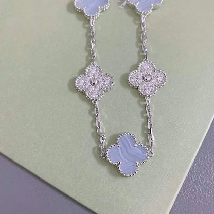 [Lumi Jewellery] CLOVER 5 MOTIF PURPLE CHALCEDONY BRACELET COLLECTION