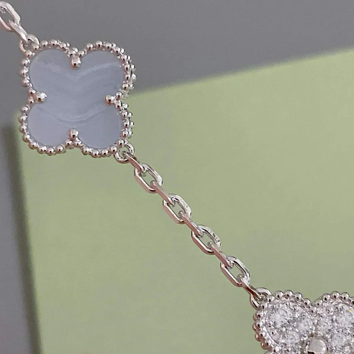[Lumi Jewellery] CLOVER 5 MOTIF PURPLE CHALCEDONY BRACELET COLLECTION