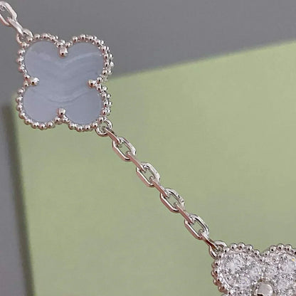 [Lumi Jewellery] CLOVER 5 MOTIF PURPLE CHALCEDONY BRACELET COLLECTION