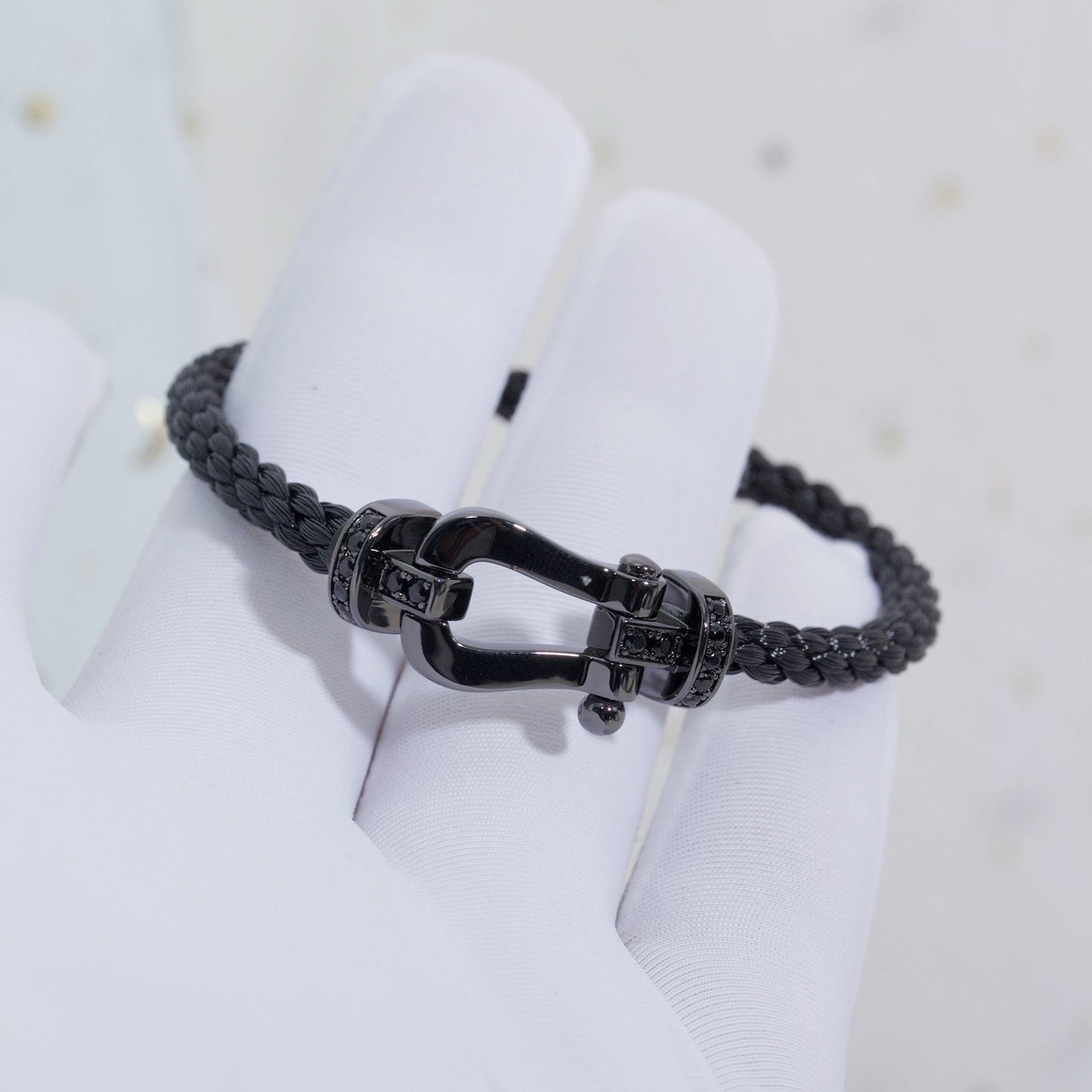 [Lumi Jewellery]FORCE LARGE SERIES HORSESHOE BLACK SAMURAI BRACELET
