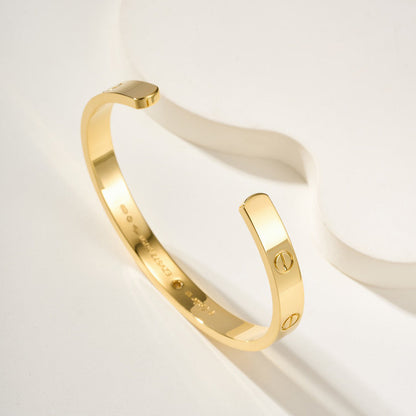 [Lumi Jewelery]LOVE BRACELET 6.1MM 1 DIAMOND OPEN CUFF
