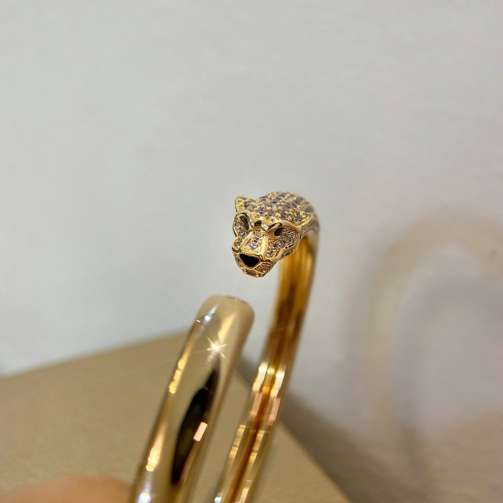 [Lumi Jewelery]PANTHERE HALF DIAMOND OPEN BRACELET