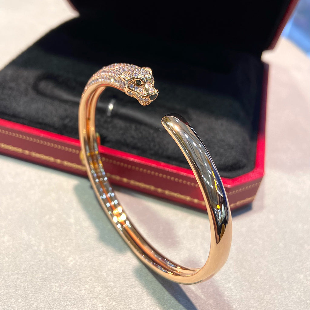 [Lumi Jewelery]PANTHERE HALF DIAMOND OPEN BRACELET