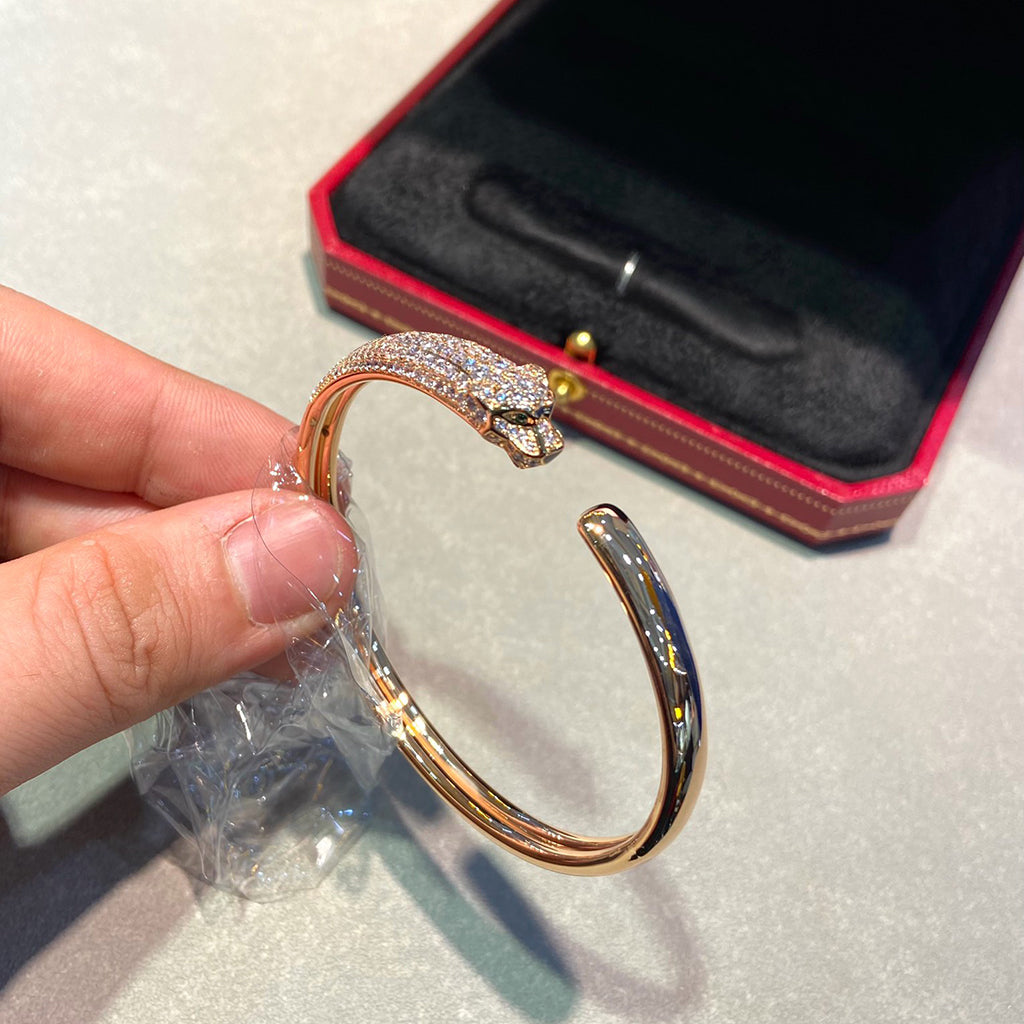 [Lumi Jewelery]PANTHERE HALF DIAMOND OPEN BRACELET