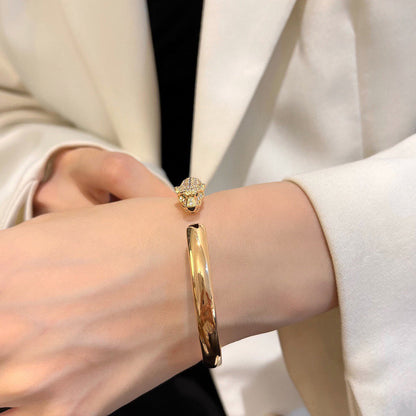 [Lumi Jewelery]PANTHERE HALF DIAMOND OPEN BRACELET