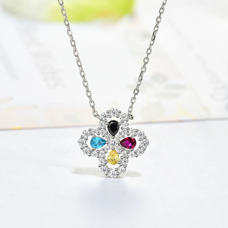 [Lumi Jewellery]LOOP NECKLACE FULL MOTIF DIAMOND 16MM MULTIPLE COLORS