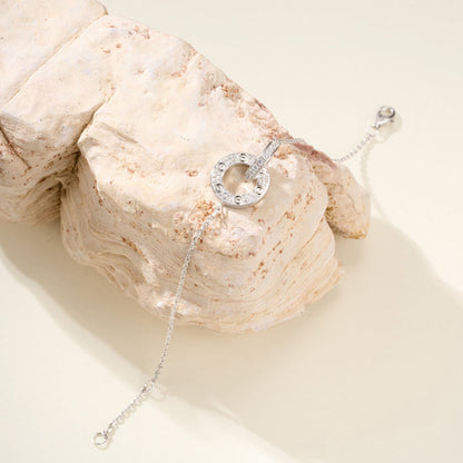 [Lumi Jewelery]LOVE DOUBLE RING FULL DIAMOND BRACELET