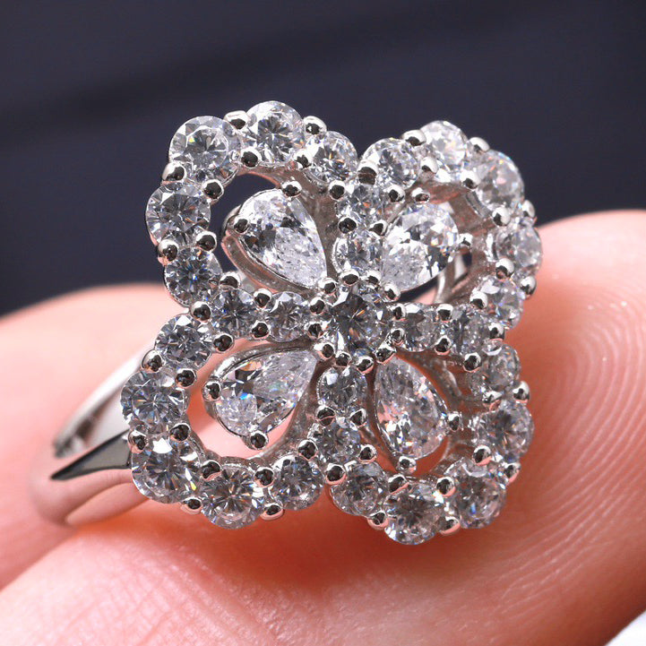 [Lumi Jewellery]LOOP RING FULL MOTIF DIAMOND 16MM SILVE