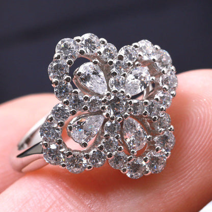 [Lumi Jewellery]LOOP RING FULL MOTIF DIAMOND 16MM SILVE