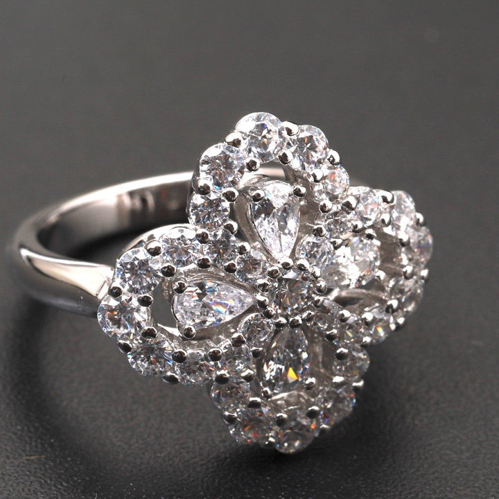 [Lumi Jewellery]LOOP RING FULL MOTIF DIAMOND 16MM SILVE
