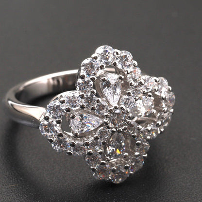 [Lumi Jewellery]LOOP RING FULL MOTIF DIAMOND 16MM SILVE