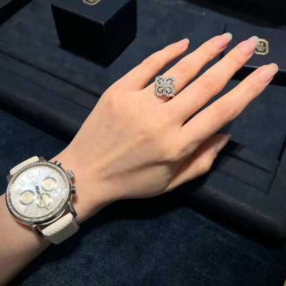 [Lumi Jewellery]LOOP RING FULL MOTIF DIAMOND 16MM SILVE