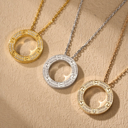 [Lumi Jewelery]LOVE NECKLACE 16MM  FULL DIAMOND