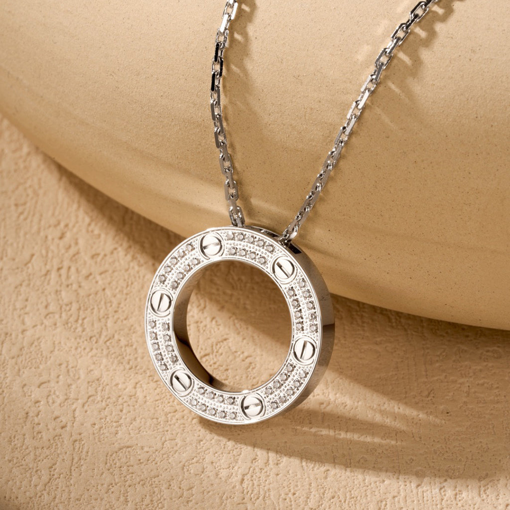 [Lumi Jewelery]LOVE NECKLACE 16MM  FULL DIAMOND