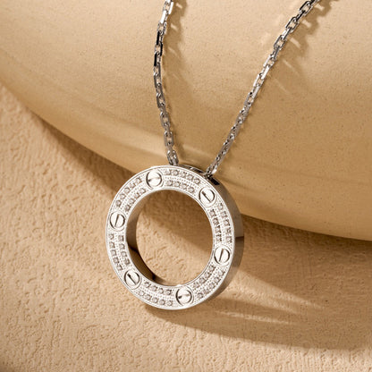 [Lumi Jewelery]LOVE NECKLACE 16MM  FULL DIAMOND