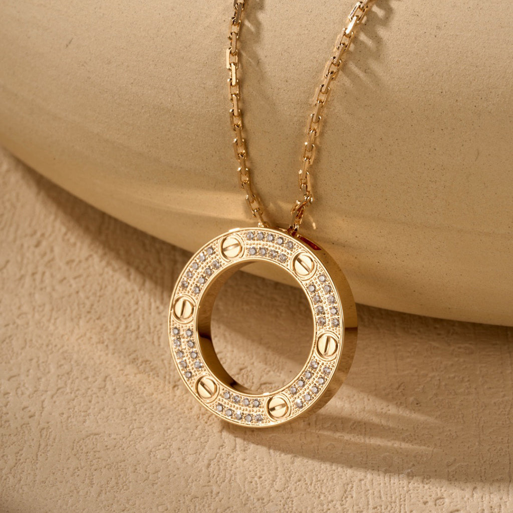 [Lumi Jewelery]LOVE NECKLACE 16MM  FULL DIAMOND