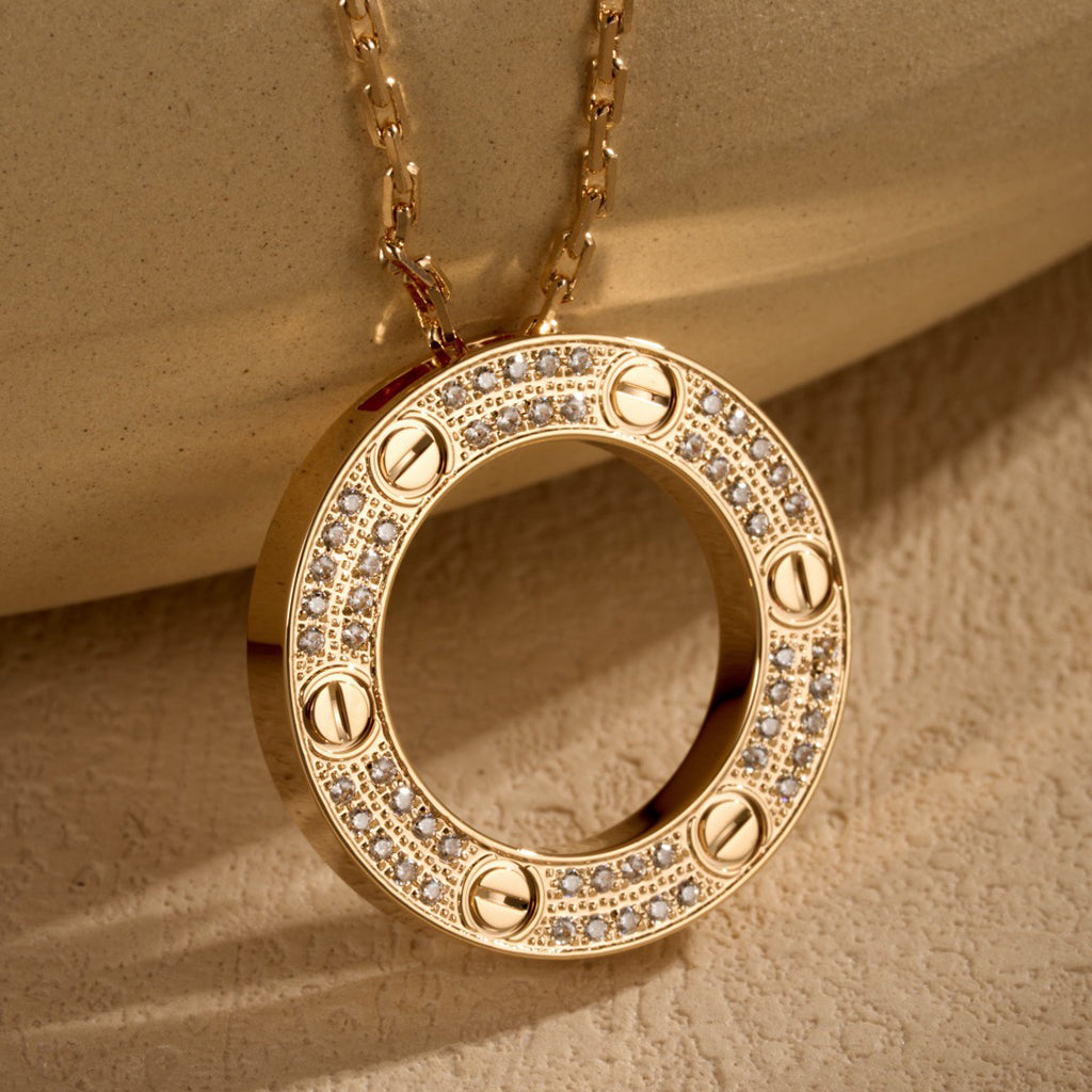 [Lumi Jewelery]LOVE NECKLACE 16MM  FULL DIAMOND