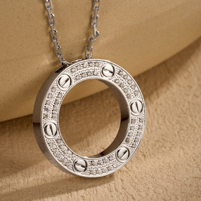 [Lumi Jewelery]LOVE NECKLACE 16MM  FULL DIAMOND