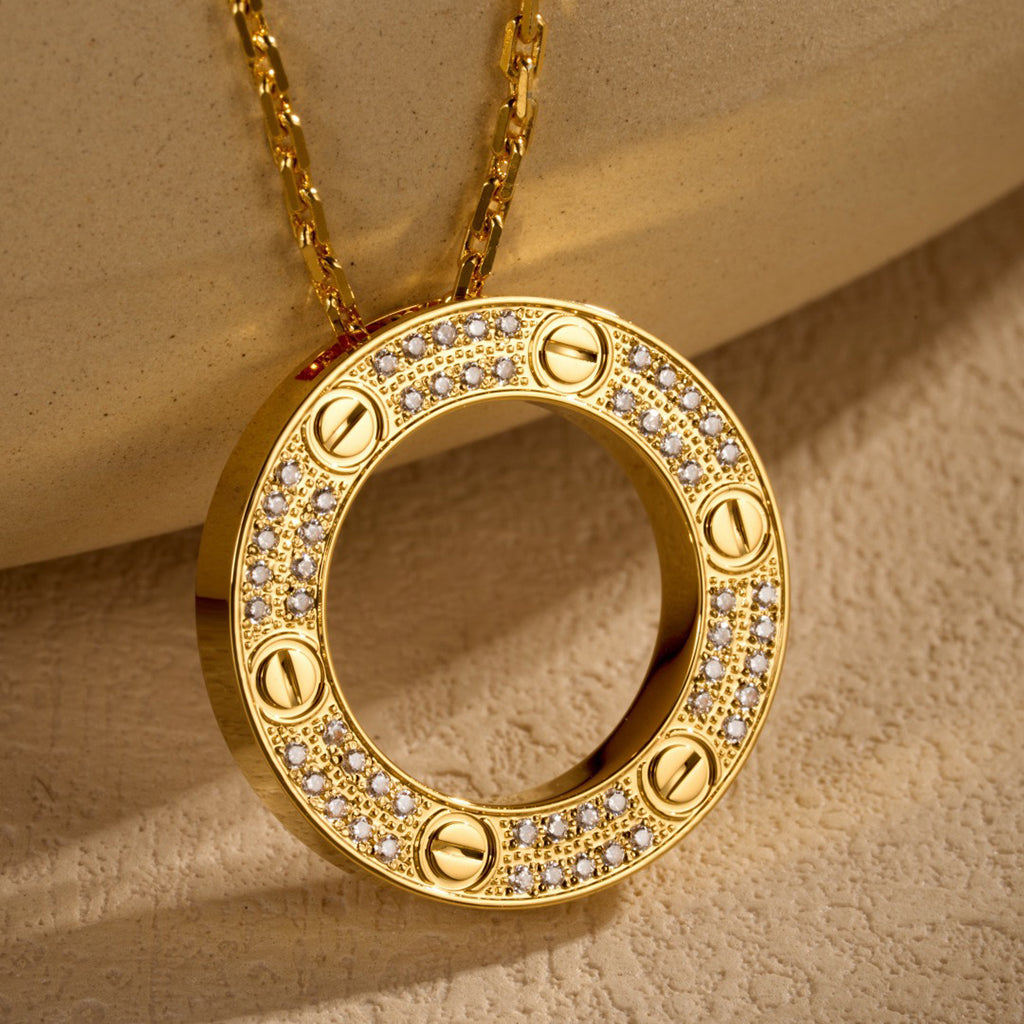 [Lumi Jewelery]LOVE NECKLACE 16MM  FULL DIAMOND
