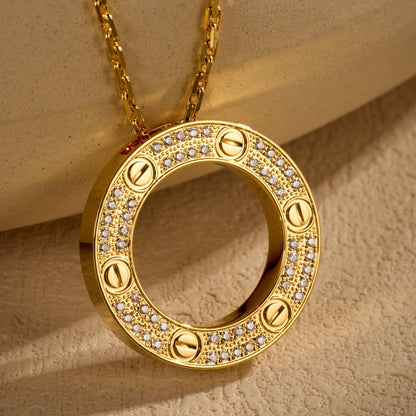 [Lumi Jewelery]LOVE NECKLACE 16MM  FULL DIAMOND