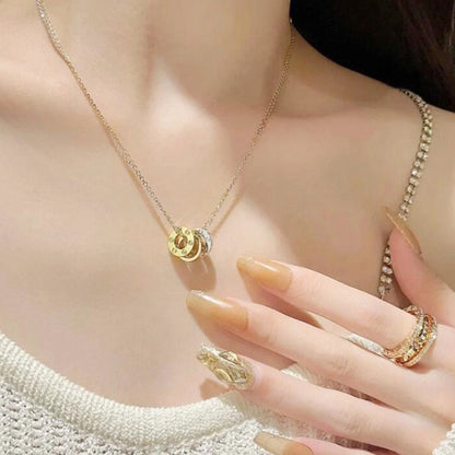 [Lumi Jewelery]LOVE 6 DIAMOND PENDANT NECKLACE