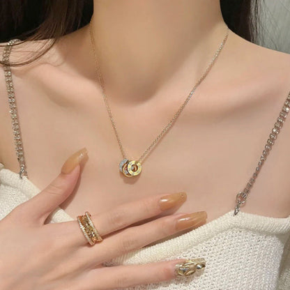 [Lumi Jewelery]LOVE 6 DIAMOND PENDANT NECKLACE