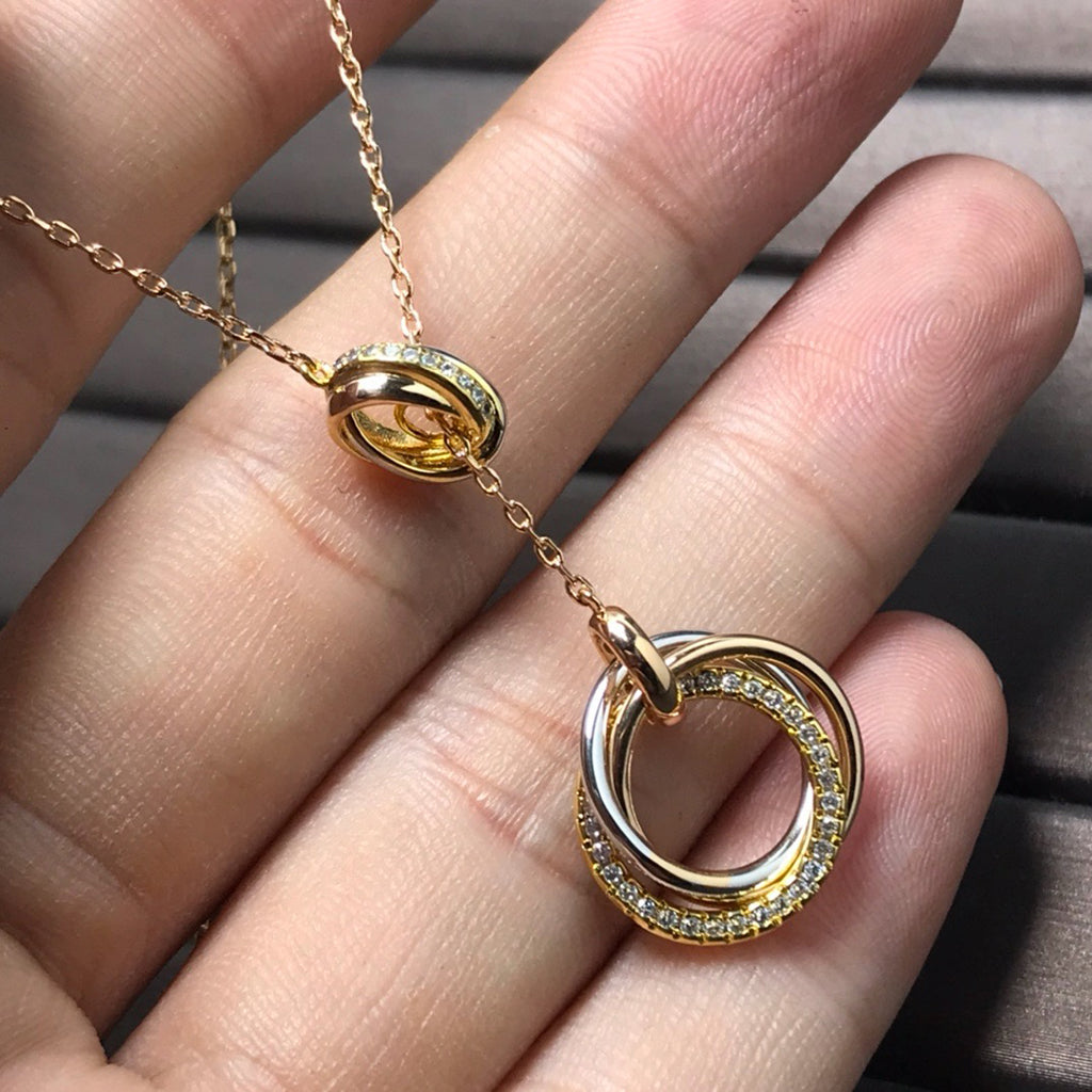 [Lumi Jewelery]TRINITY DIAMONDS NECKLACE