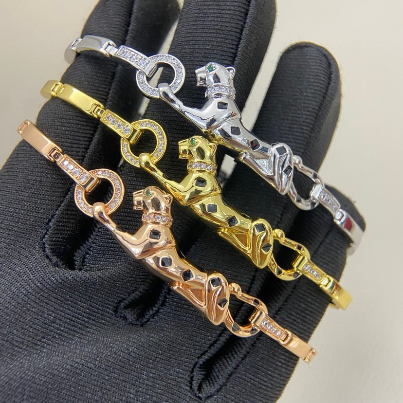 [Lumi Jewelery]PANTHERE HALF DIAMOND ON CHAIN BRACELET