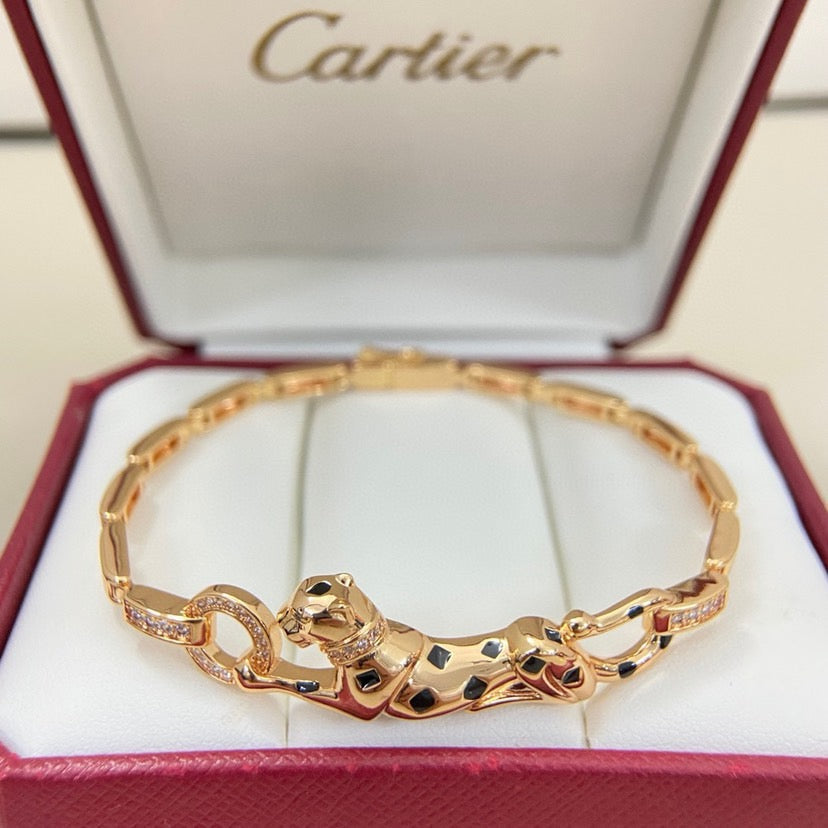 [Lumi Jewelery]PANTHERE HALF DIAMOND ON CHAIN BRACELET